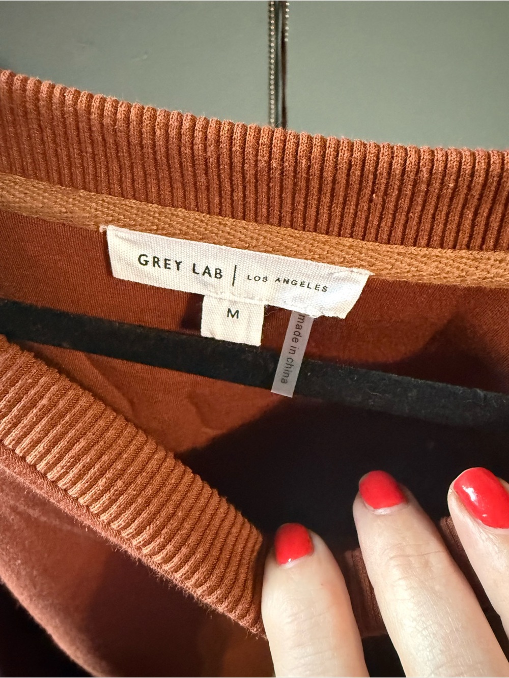 GREY LAB Women's Rust Orange Crewneck Sweater